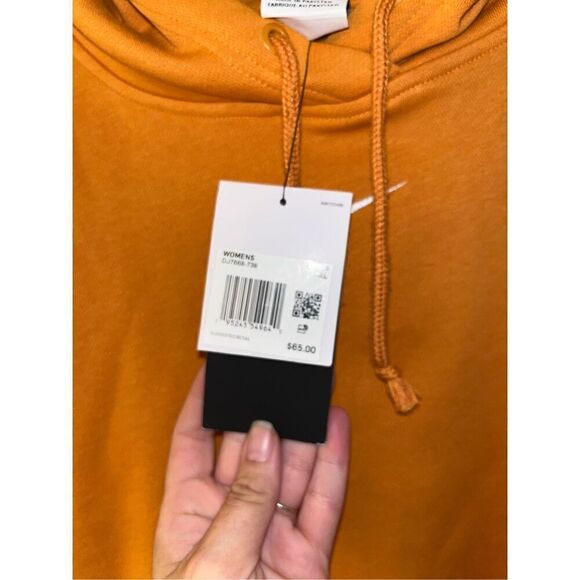 Nike NSW Essentials Women's Oversized Hoodie center swoosh orange 2XL Light Curr - Picture 4 of 6